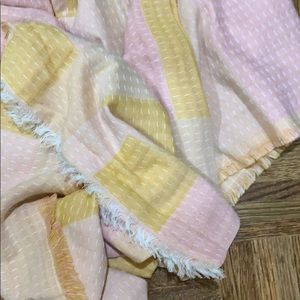 Madewell pink and mustard scarf